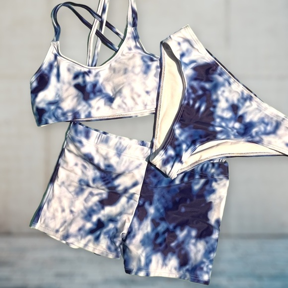 Other - 🟢5/$25  3-pc Bathing Suit Tie-dye Blue 8/10